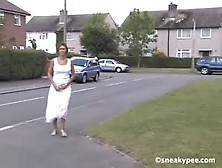 British Babe Decides To Pee In Public Place