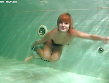 Model Swims Underwater