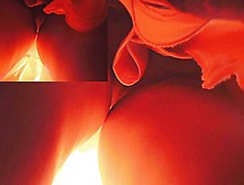 Fiery-Red Upskirt Closeup Clip