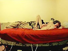 Skinny Teen Masturbates In Her Bed