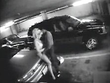 Parking Garage Sex On Security Camera With A Charming Blonde