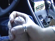 Blonde Is Wanking A Dick In The Car