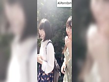 豊○区の私立女子大生2人組にキャンパス内の階段の踊り場でぶっかけ - Japanese