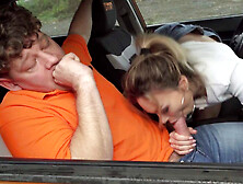 Karina King Is Sucking Michael Fly's Cock In The Car