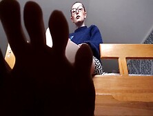 Massive Mommy Wants To Let Her Micro Stepson Blow Her Feet And See Her Hairy Snatch Masturbated