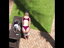 Blonde G String Resort Candid