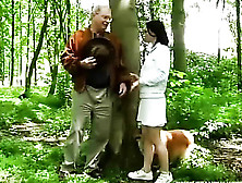 Old Man Fucks Hot Girl In The Forest