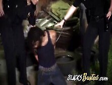 Black Rasta Dude Gets Fucked By Horny Cops In Outdoors After Chasing Him And Arrest Him For His Cock