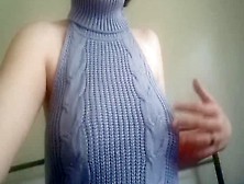 Rosa Cummings,  Sexy Sweater Webcam Strip And Masturbation
