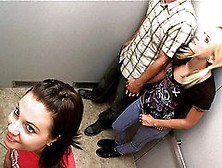 Lucky Guy Gets Trapped In Elevator With Two Hot Babes