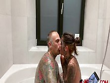 Busty Inked Chick Stuffed By A Big Cock In The Bath (Sascha Ink)