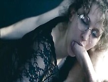 Curly Haired Women With Glasses Give Nonchalant Oral Sex | Eye Contact With Camera