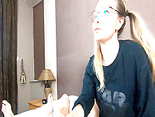 Homemade - Uber-Cute Chick With Glasses Swallow Cum After A Sloppy Blowjob