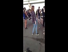 Drunk Girl Pees Her Pants In Public