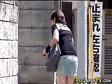 Japanese Teenage Pisses Outdoors