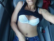 Young French Brunette Girl Undress Her On Public Parking By Vic