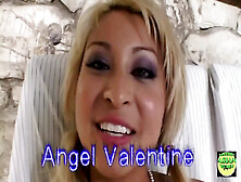Interviewer Gets Angel Valentine Horny For His Big Thick Cock He Cums All Over Her