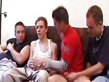 Gang Of Straight Amateurs Milking