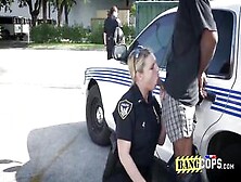 Police Offers Arrest A Black Guy To Fucking Outdoors For Interracial Fun.  Join Us