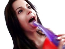 Jessica Koks Love Licking Her Purple Dildo