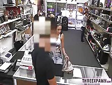 Bitchy Latina Is Showing Off Her Sexy Big Tits In The Shop To Get Huge Cash