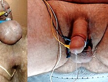 Electric Stimulation Session With Overflowing Pre-Cum And Vigorous Anal Play