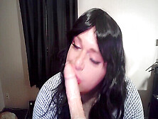 Naughty Cd Erintaylorcd Hones Her Oral Skills On A Realistic Dildo.
