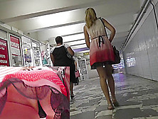 Hot Blonde Upskirt Video Filmed In The Public Place