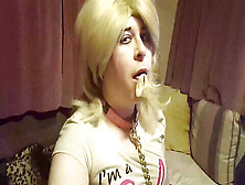 Amateur Crossdresser Gets Rough Face Fucked And Fucked Hard While Collared And Dressed Like A Sissy