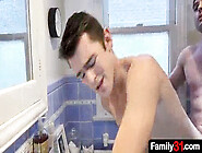 Stepdad Walks In On The Boy Taking A Shower And Is Enthralled By His Young Assets