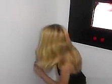 Amazing Looking Blonde Handjob And Blowjob At Glory Hole