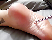 Tickling And Teasing Milf Feet With A Soft Brush