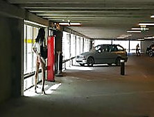 Upskirt In Public Garage