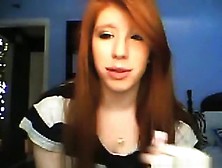Busty Redhead Girl Shows Off Her Naked Body For Her Bf On Cam