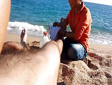 Older Asian Bitch Massages A Guy's Hairy Legs Admiring His Big Cock