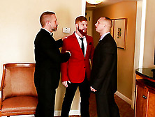 Bald Dude Finds His Red Bearded Partner With His Lover And Joins Them In Dirty Threesome