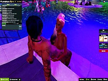 3Dxchat - Pamelaforyouu In Kgbs - Bbc & Hoes Pool Party