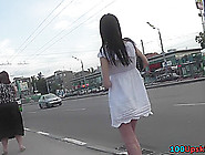 Hot Upskirts Views Of A Skinny Teen In A-Line Skirt