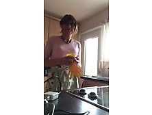 Rose 1950's Housewife Washes The Dishes