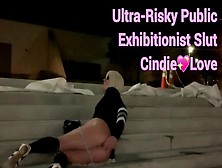 Ultra Risky Sidewalk Steps Sissy Transgirl Anal Dildo Traffic Rushing By