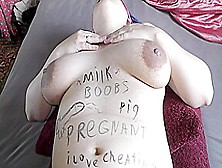 Wife Slowly Covered In Dirty And Lewd Body Writings!