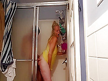 Hot Wife Fucks In Shower With Vibrator