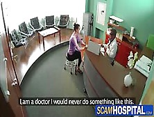 Hot Brunette Chick Gets Nailed In The Examining Table By The Pervy Doctor