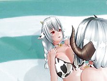 3D Hentai Yuri Cow Girl Fucks Her Girlfriend