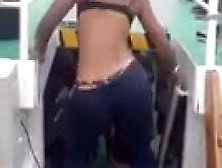 Hot Babe Shakes Her Ass On A Boat Party