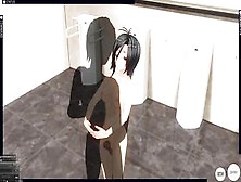 3D Animated Cunt With Mouth Caught Into Club Bathroom And Fuck With Cummed