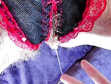 Orgasm Inside Underwear Huge Clitoris Unshaved Cunt Closeup