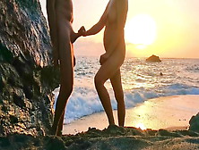 Amatuer Lovers Get Caught On Beach