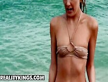 Reality Kings - Amateur Beach Girl Pounded Into The Back Seat For Cash