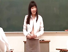 Asian Teacher Bows Before Schoolgirls
